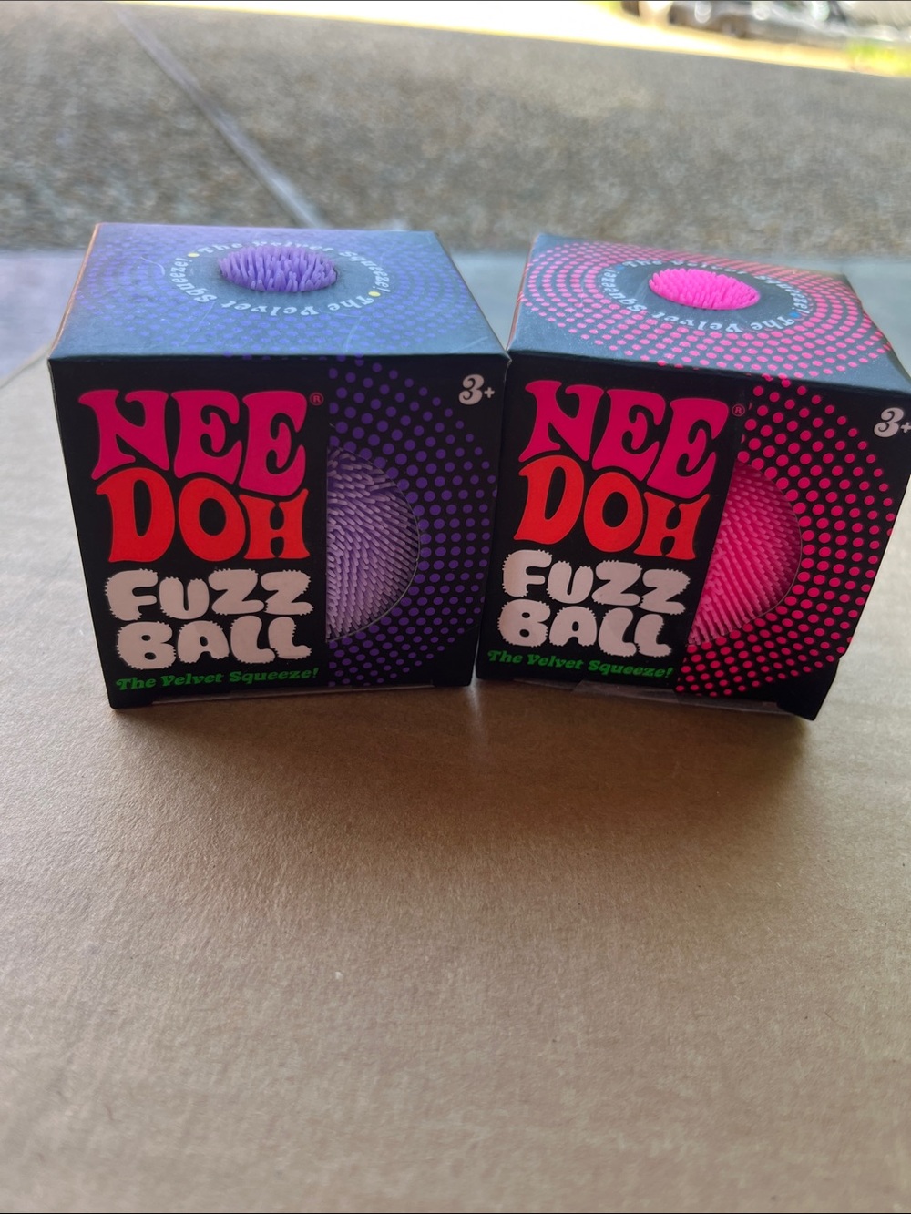 Fuzz Ball Velvet Squeezer - Purple & Pink